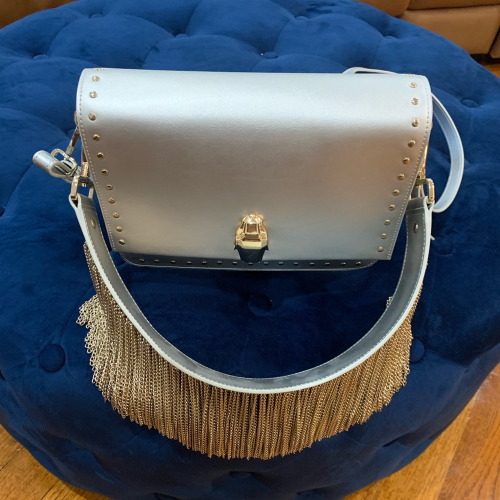Silver Roberto Cavalli Cross Bag